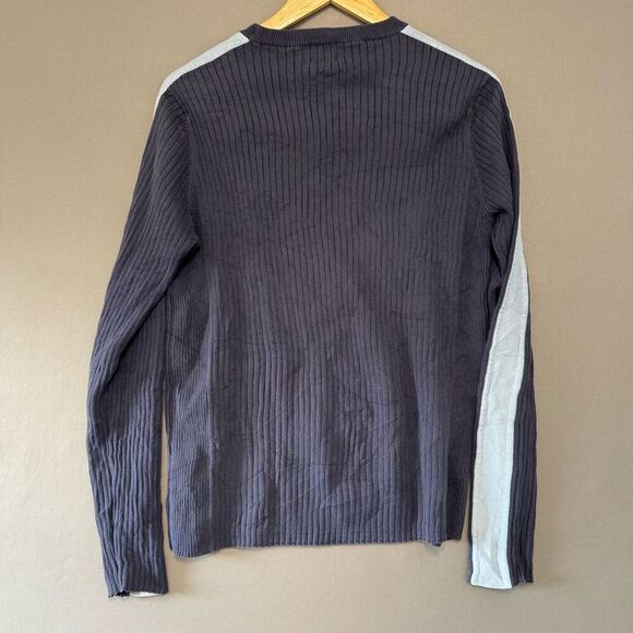 Calvin Klein Men’s Long Sleeve Knit Size Medium Vintage Striped Preppy 2000s - Picture 7 of 11